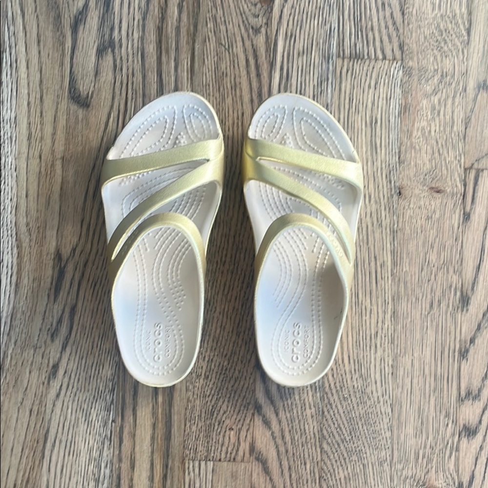 CROCS Women's Sandals in Gold, Size 5
